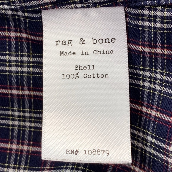 Rag & Bone Plaid Button Front Tunic Long Sleeve Shirt Women’s Size XS - Picture 9 of 10